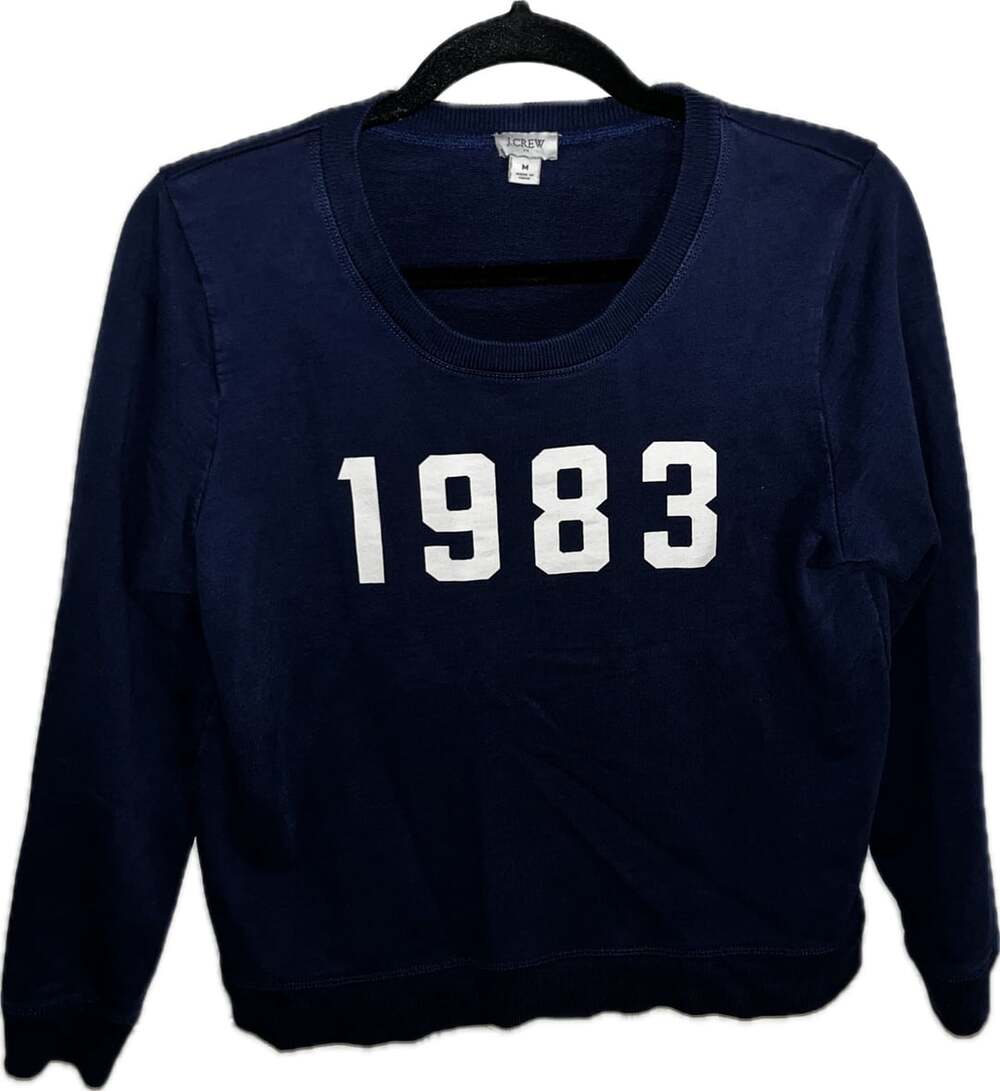 J. Crew 1983 Sweatshirt Size M Navy Blue Cotton